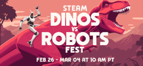 Steam Dinos vs. Robots Fest Logo