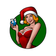 Sticker Christmas Girl